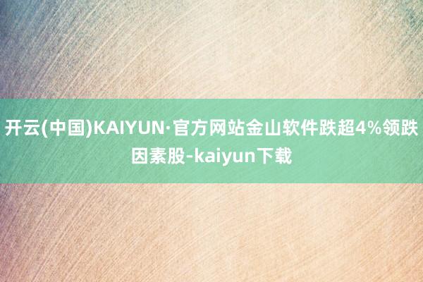 开云(中国)KAIYUN·官方网站金山软件跌超4%领跌因素股-kaiyun下载