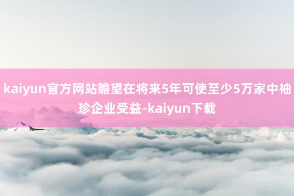 kaiyun官方网站瞻望在将来5年可使至少5万家中袖珍企业受益-kaiyun下载