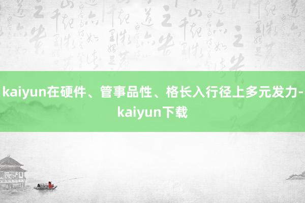 kaiyun在硬件、管事品性、格长入行径上多元发力-kaiyun下载