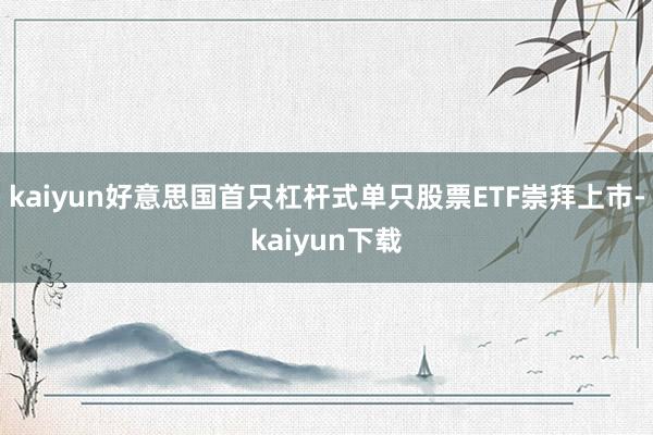 kaiyun好意思国首只杠杆式单只股票ETF崇拜上市-kaiyun下载