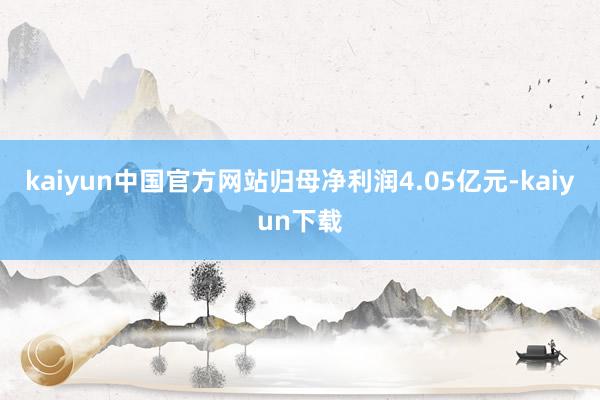 kaiyun中国官方网站归母净利润4.05亿元-kaiyun下载