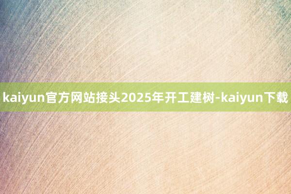 kaiyun官方网站接头2025年开工建树-kaiyun下载