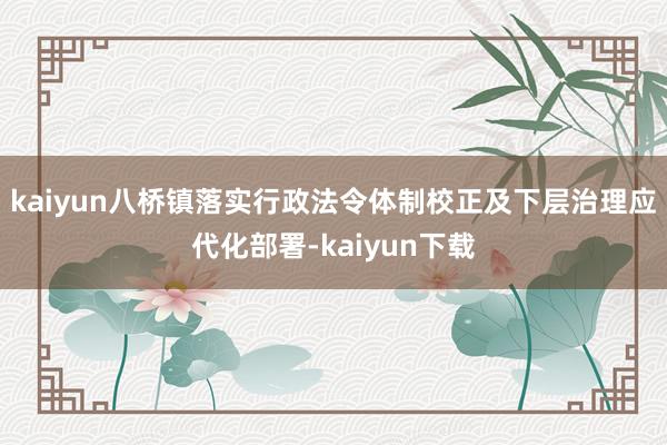 kaiyun八桥镇落实行政法令体制校正及下层治理应代化部署-kaiyun下载