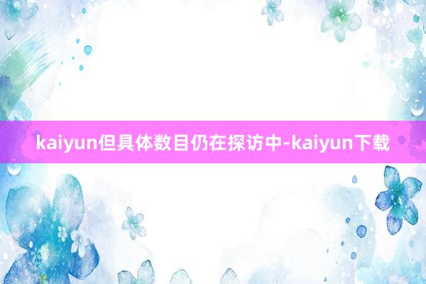kaiyun但具体数目仍在探访中-kaiyun下载