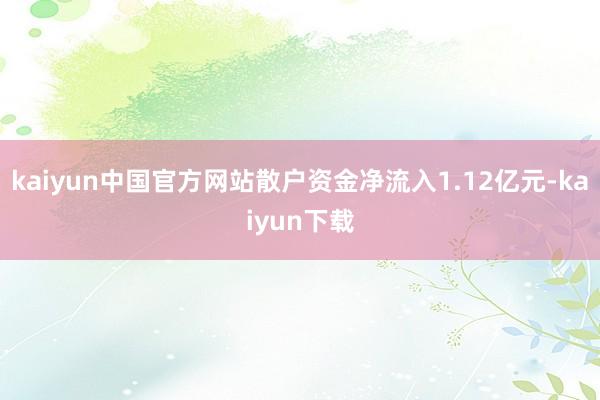 kaiyun中国官方网站散户资金净流入1.12亿元-kaiyun下载